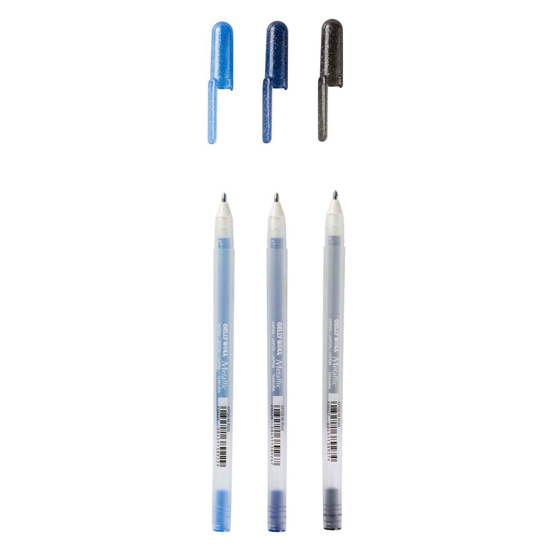 Afbeelding laden in galerijviewer, Sakura gelly roll metallic set 3 gelpennen ocean
