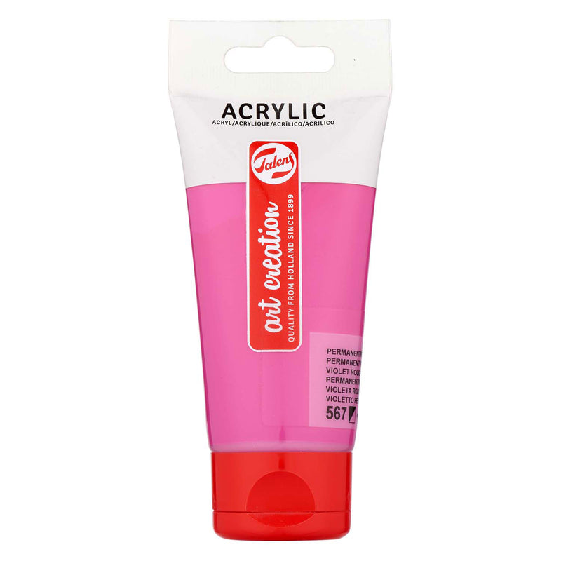 Afbeelding laden in galerijviewer, Talens art creation acrylverf tube 75ml permanentroodviolet