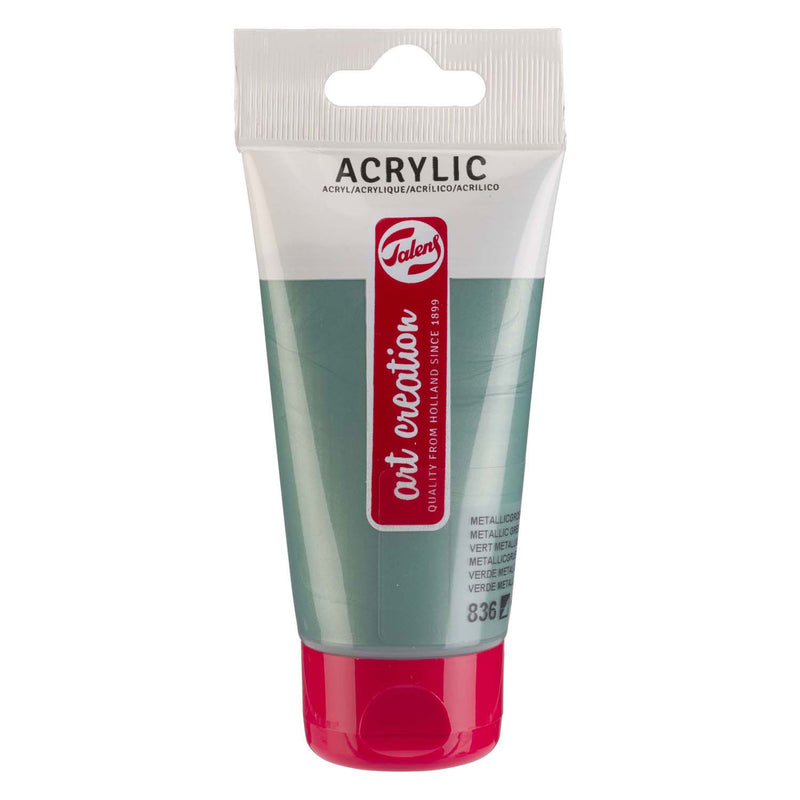 Afbeelding laden in galerijviewer, Talens art creation acrylverf tube 75ml metallicgroen 836