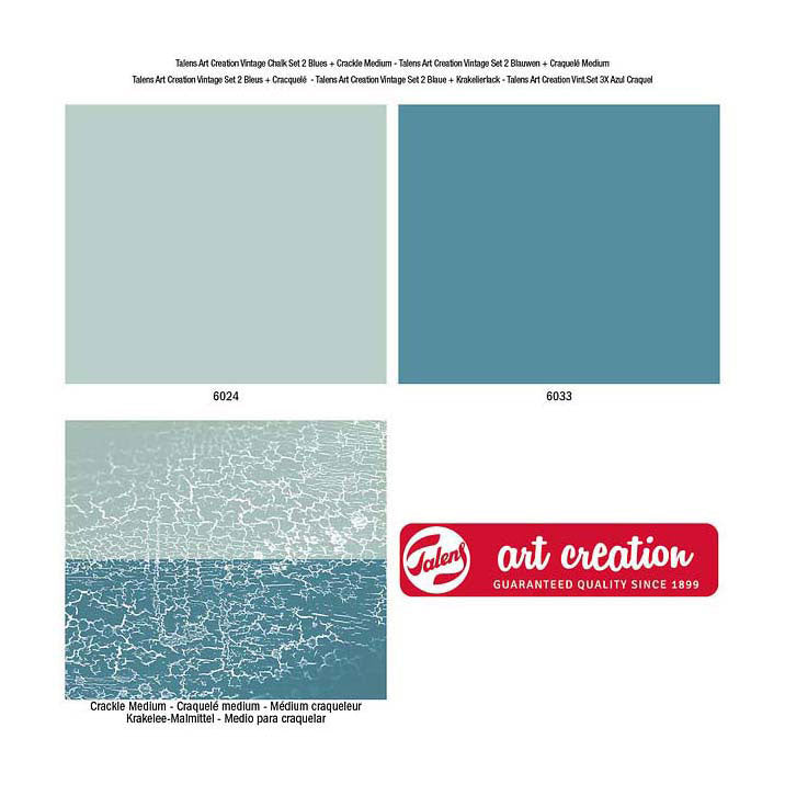 Afbeelding laden in galerijviewer, Talens art creation vintage set 2 blauwen en craquel