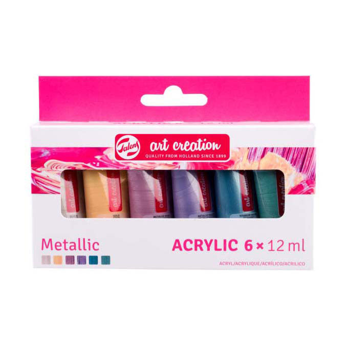 Afbeelding laden in galerijviewer, Talens art creation acrylverf set metallic | 6 x 12 ml