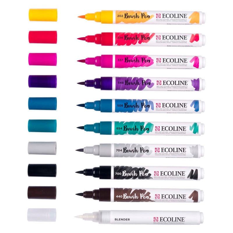 Afbeelding laden in galerijviewer, Ecoline brush pen set galaxy, 10 kleuren