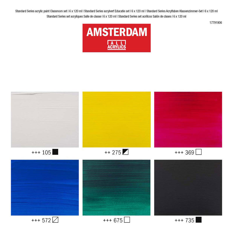 Afbeelding laden in galerijviewer, Bruynzeel amsterdam standard series acrylverf educatie set 120ml, 6dlg.