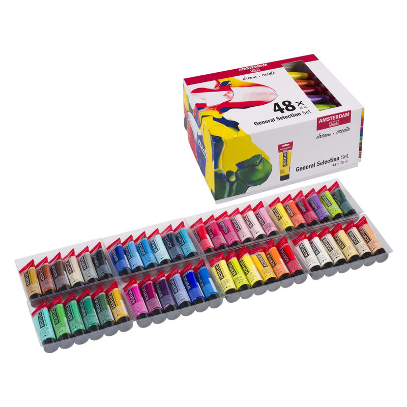 Afbeelding laden in galerijviewer, Amsterdam standard series acrylverf algemene selectie set | 48 × 20 ml