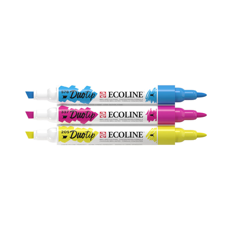 Afbeelding laden in galerijviewer, Talens ecoline duotip markers primaire set, 3dlg.