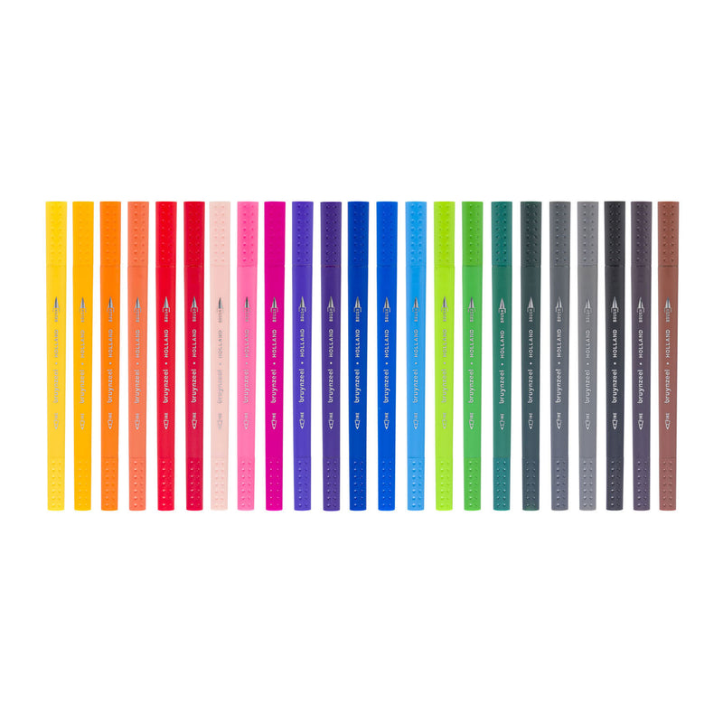 Afbeelding laden in galerijviewer, Bruynzeel fineliner brushpennen set - 24 kleuren voor tekenen.