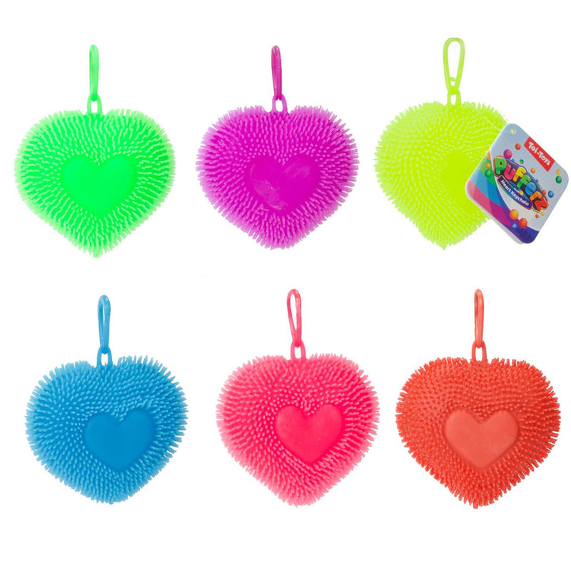 Afbeelding laden in galerijviewer, Toi-toys pufferz sleutelhanger pufferbal hart 7cm 50gr 6 assorti