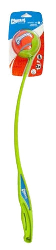 Afbeelding laden in galerijviewer, Chuckit! sport ball launcher - 66 cm - werpstok - ballenwerper - hondenspeelgoed - incl. tennisbal large - ø 7 cm - kunststof - assorti