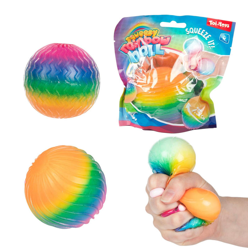 Afbeelding laden in galerijviewer, Toi-toys toi toys fun textuurknijpbal rainbow ribbing foam 7cm