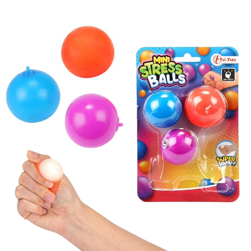 Afbeelding laden in galerijviewer, Toi-toys mini anti stressbal 4 cm 3 stuks