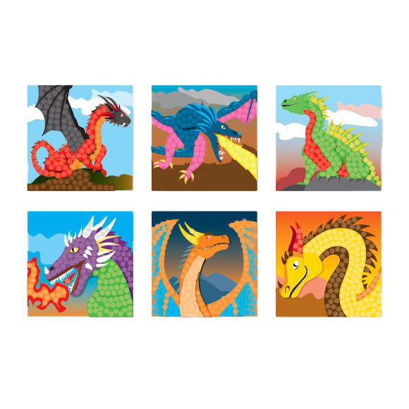 Afbeelding laden in galerijviewer, Playmais mosaic kaarten versieren fantasy dragon
