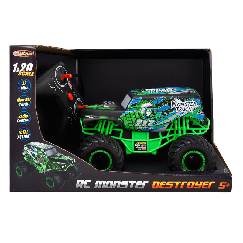 Afbeelding laden in galerijviewer, Gear2play rc monster destroyer monstertruck 1:20