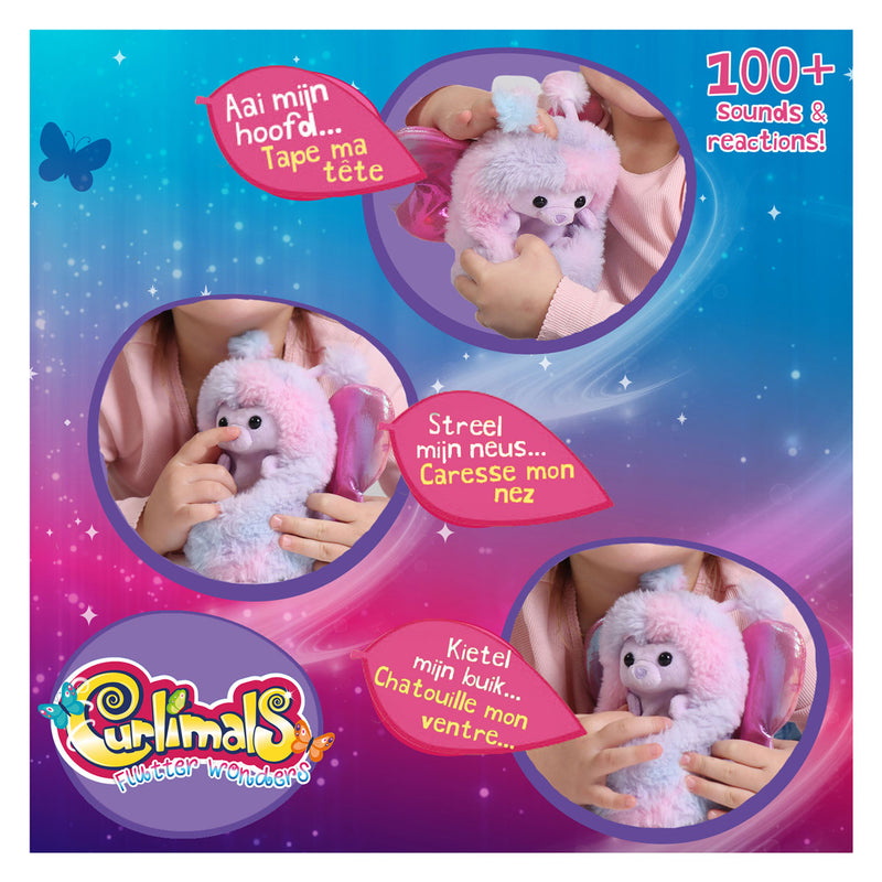 Afbeelding laden in galerijviewer, Curlimals Flutter Wonders Pink Interactieve Knuffel