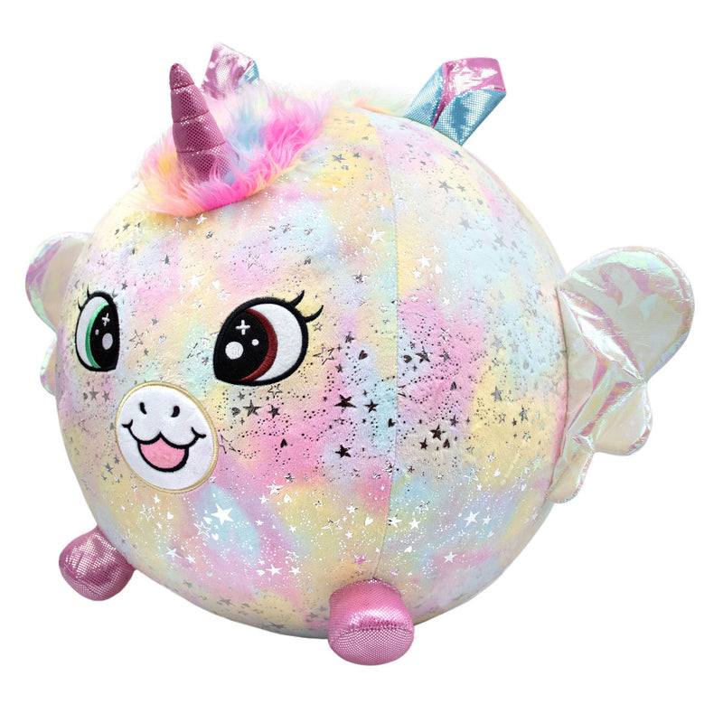Afbeelding laden in galerijviewer, Moose toys biggies eenhoorn regenboog opblaasbare knuffel