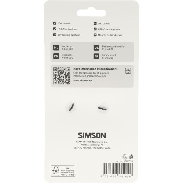 Afbeelding laden in galerijviewer, Simson koplamp aurora x-line 200 - usb-c oplaadbaar