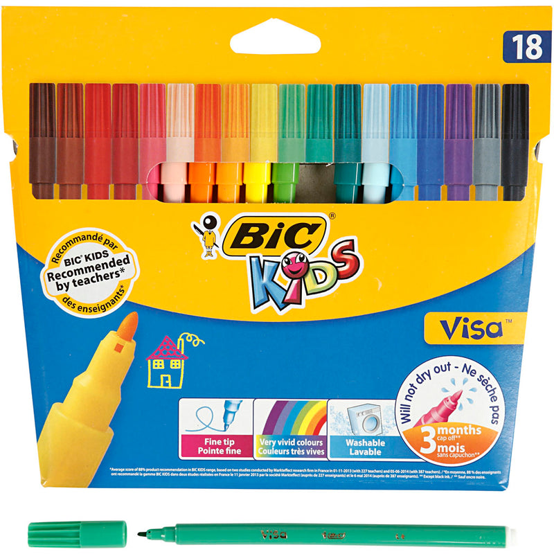 Afbeelding laden in galerijviewer, Https: www.cchobby.nl bic-visa-fijne-kleurstiften-lijndikte-1-6-mm-diverse-kleuren-18-stuk-1-doos