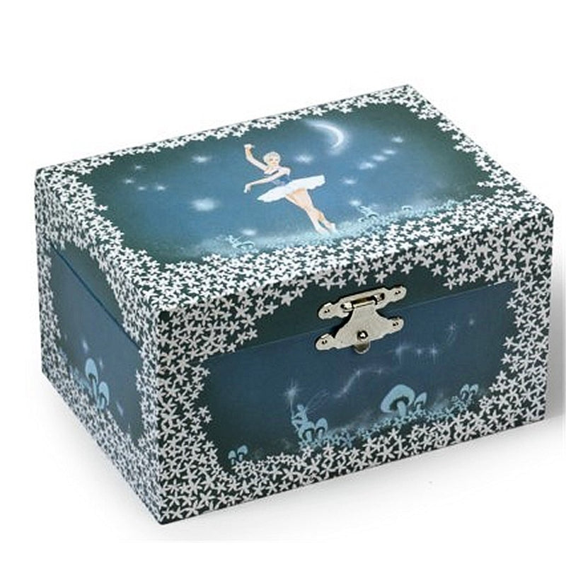 Afbeelding laden in galerijviewer, Simply for kids juwelen-muziekdoosje ballerina witte jurk blauw wit