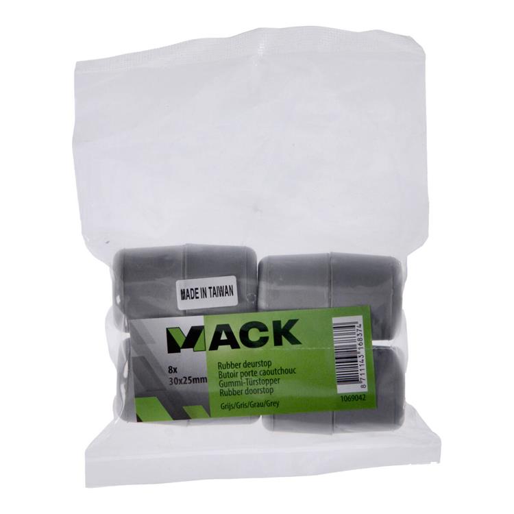 Afbeelding laden in galerijviewer, Mack 1069042 - deurstop rubber grijs 30 x 25 mm 8 st pcs | 6 stuks