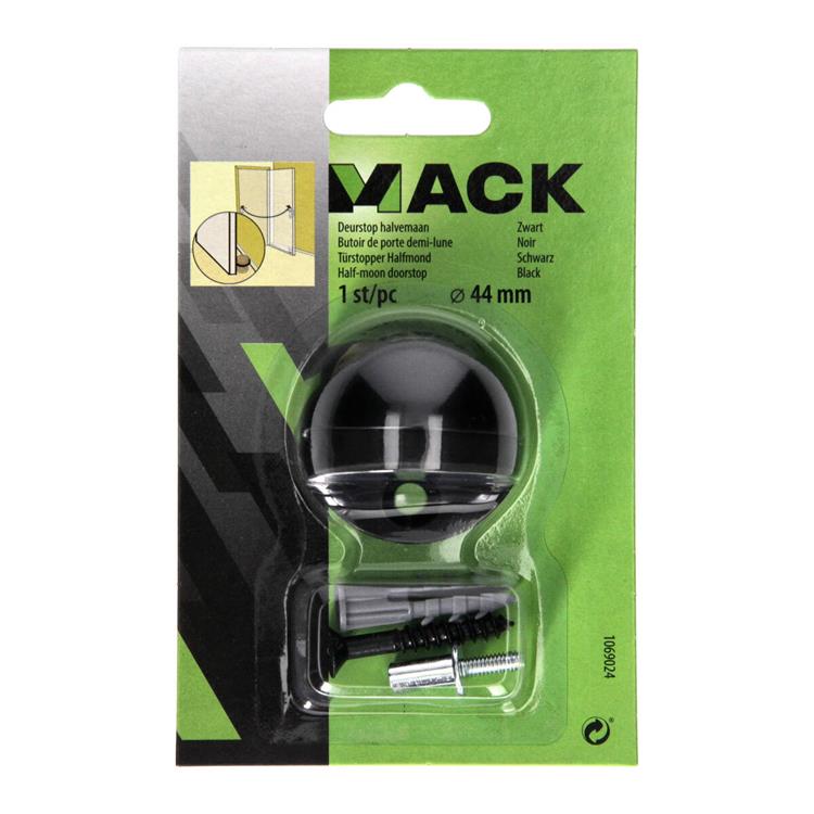 Afbeelding laden in galerijviewer, Mack 1069024 - deurstop halvemaan zwart ø 44 mm 1 st pc | 6 stuks