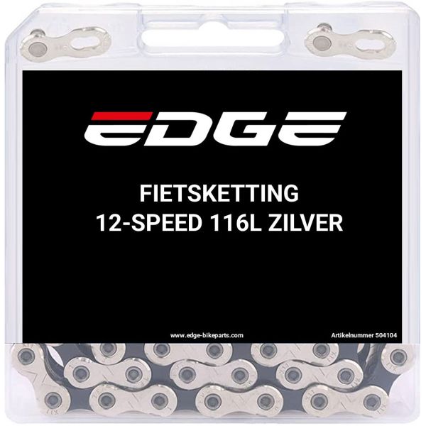 Afbeelding laden in galerijviewer, Edge fietsketting 12 speed chn-006 met 116 schakels - zilver