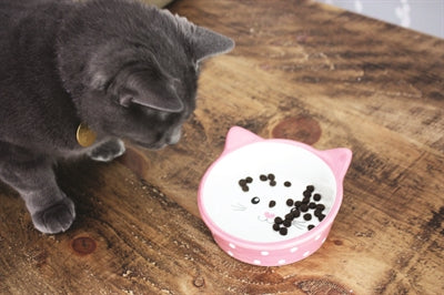 Afbeelding laden in galerijviewer, Happy pet voerbak kat polka roze creme