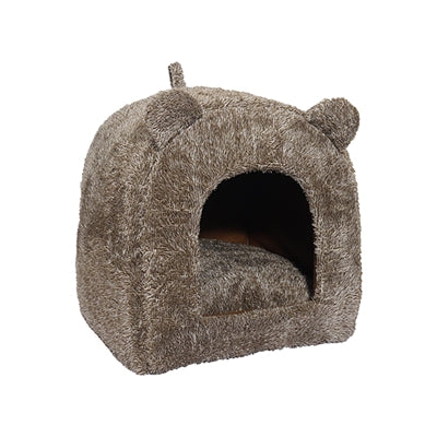 Afbeelding laden in galerijviewer, 40 winks rosewood kattenmand iglo teddy bruin