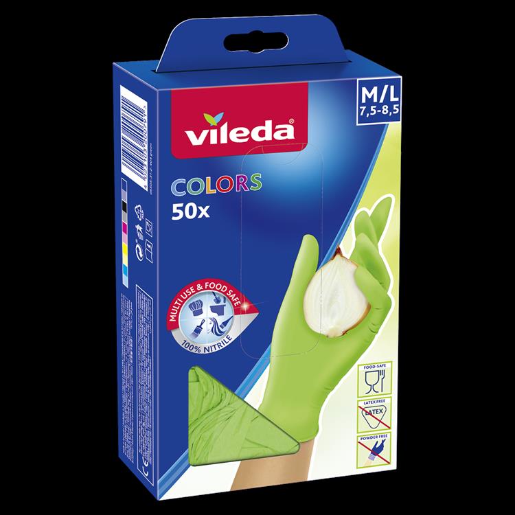 Afbeelding laden in galerijviewer, Vileda 1057857 - handschoenen colors 50pcs m l | 4 stuks