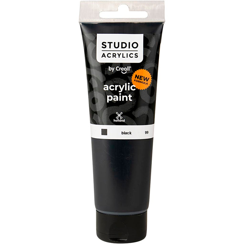 Afbeelding laden in galerijviewer, Https: www.cchobby.nl creall-studio-acrylverf-dekkend-black-99-120-ml-1-fles