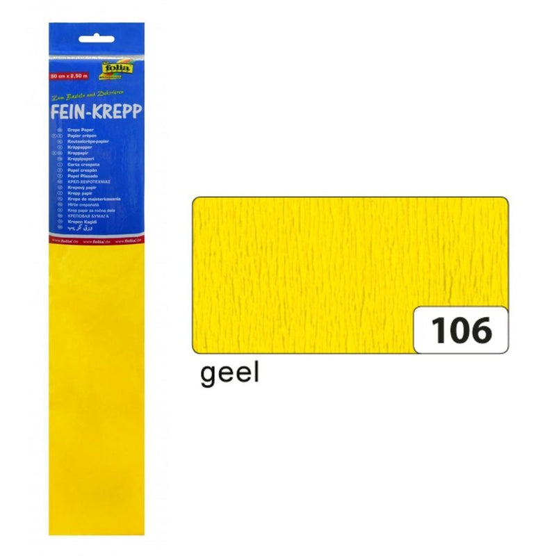 Afbeelding laden in galerijviewer, Folia fo-822106 crepepapier 50cmx2,5m krimp à 10 vouw geel