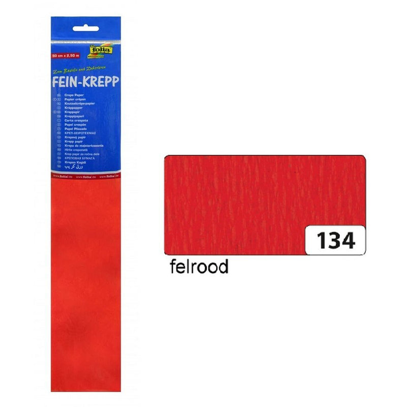 Afbeelding laden in galerijviewer, Folia fo-822134 crepepapier 50cmx2,5m krimp à 10 vouw rood