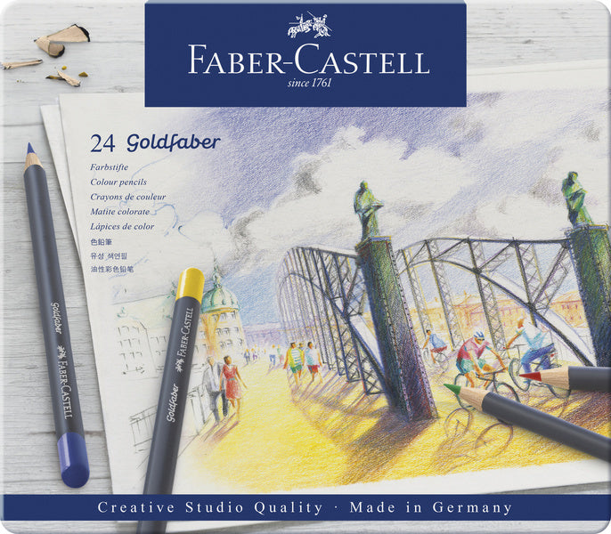 Afbeelding laden in galerijviewer, Faber-castell goldfaber kleurpotloden - blik 24 stuks - fc-114724