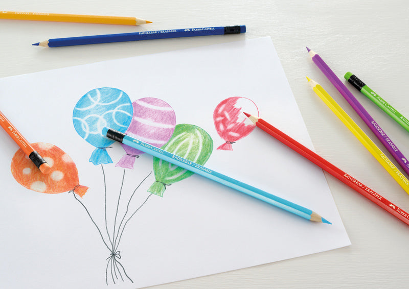 Afbeelding laden in galerijviewer, Faber-castell kleurpotloden - met gum - uitgumbaar - 12 stuks - fc-116612