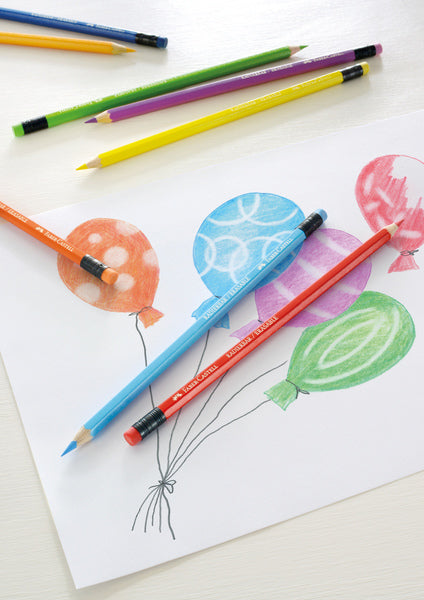 Afbeelding laden in galerijviewer, Faber-castell kleurpotloden - met gum - uitgumbaar - 12 stuks - fc-116612