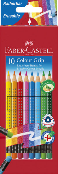Afbeelding laden in galerijviewer, Faber castell fc-116613 kleurpotlood faber-castell grip 2001 uitgumbaar etui à 10 stuks