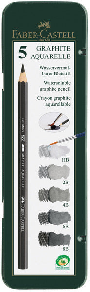 Afbeelding laden in galerijviewer, Faber castell fc-117805 aquarelpotlood faber-castell graphite etui a 5 stuks
