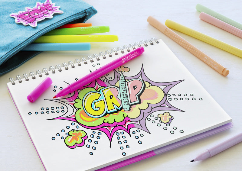 Afbeelding laden in galerijviewer, Faber castell fc-155312 grip viltstiften neon en pastel 10 stuks