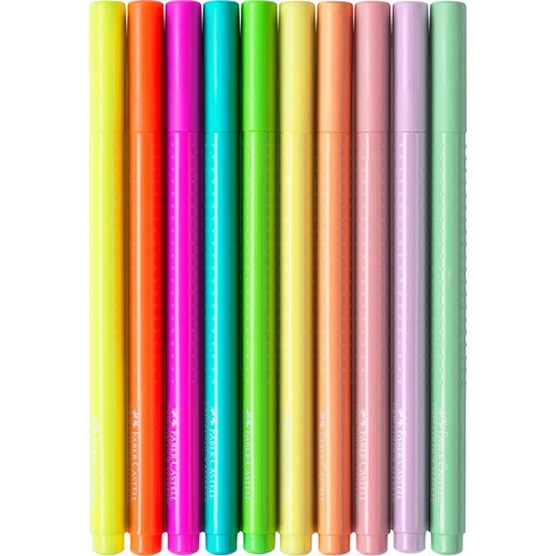 Afbeelding laden in galerijviewer, Faber castell fc-155312 grip viltstiften neon en pastel 10 stuks