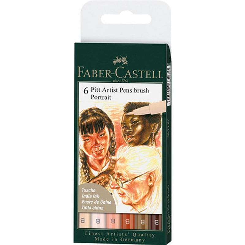 Afbeelding laden in galerijviewer, Faber castell fc-167167 pitt artist pens brush portrait 6 stuks