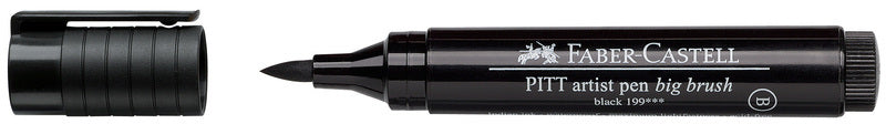 Afbeelding laden in galerijviewer, Faber-castell brushpen - tekenstift - pitt artist pen - big brush - 199 zwart - fc-167699