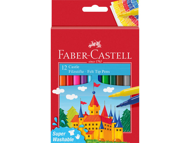 Afbeelding laden in galerijviewer, Faber castell fc-554201 viltstift 12 stuks uitwasbaar karton etui