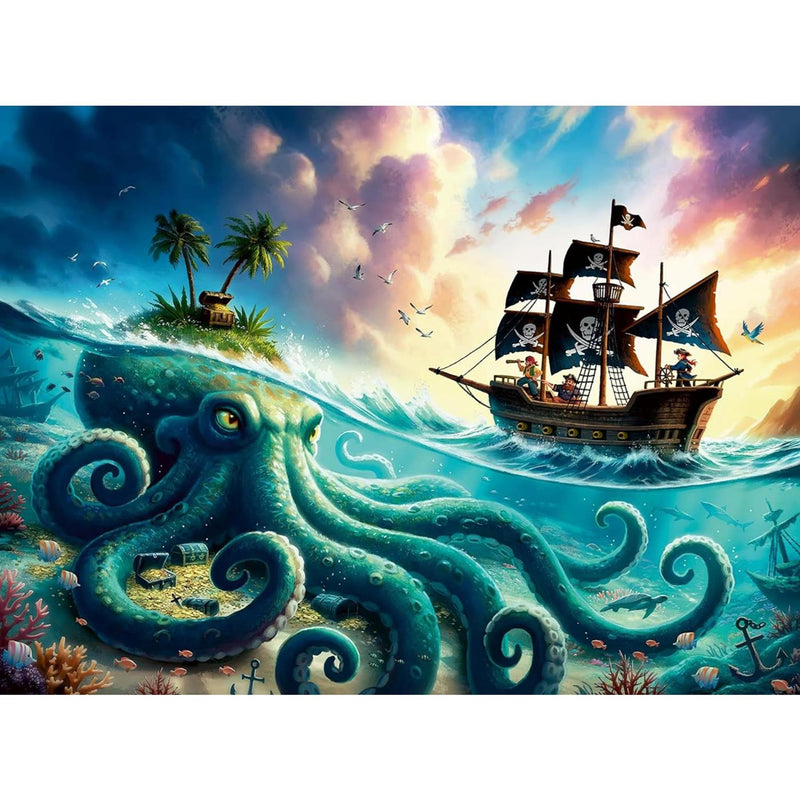 Afbeelding laden in galerijviewer, Ravensburger – de schat van de kraken – kinderpuzzel – 100 xxl stukjes