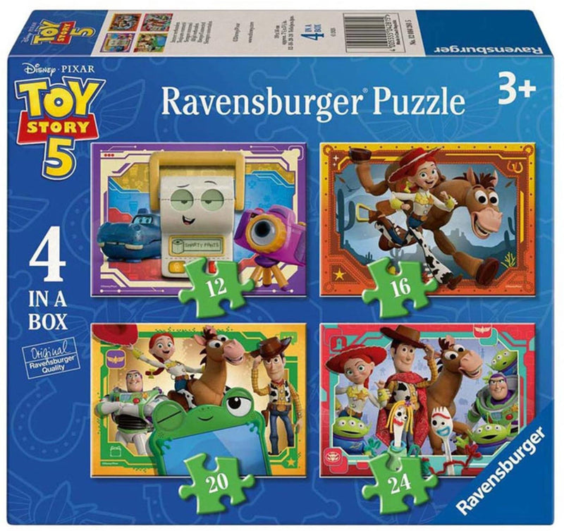 Afbeelding laden in galerijviewer, Ravensburger – toy story 5 – kinderpuzzel – 4 in 1 box (12 16 20 24 stukjes)