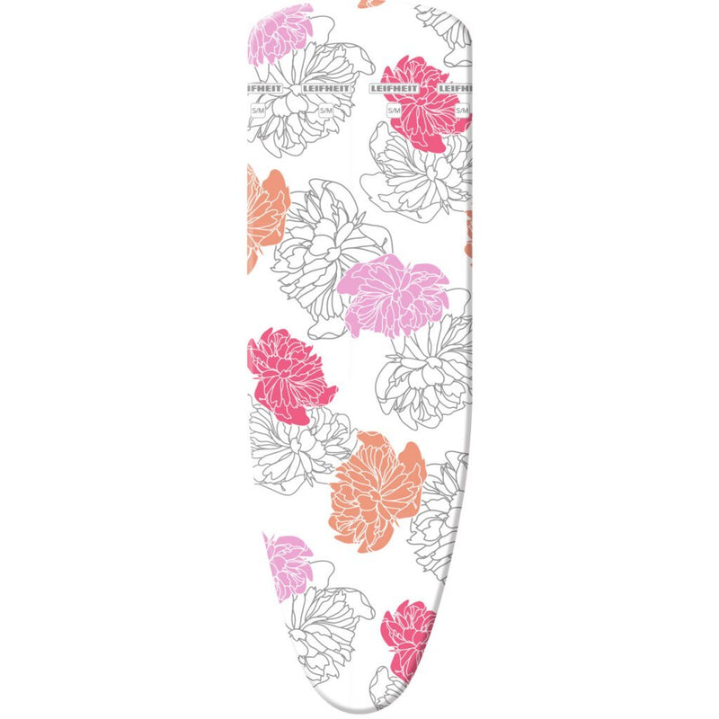 Afbeelding laden in galerijviewer, Leifheit strijkplankhoes cotton comfort s m - 125 x 40 cm strijkvlak - 3 mm dikke molton - roze - wit - oranje