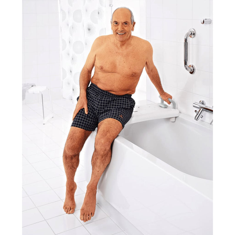 Afbeelding laden in galerijviewer, Ridder badkuipzitting met handgreep wit a0040101