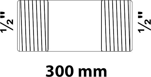 Afbeelding laden in galerijviewer, Kirchhoff smeedijzeren pijpnippel, verzinkt, 1 2 x 300 mm, (23) - 989822555