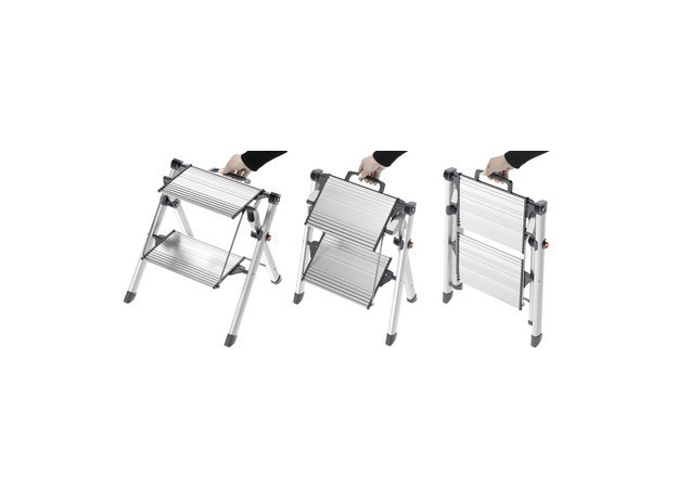 Afbeelding laden in galerijviewer, Hailo 4310-100 mk80 comfortline aluminium 2 vouwtreden