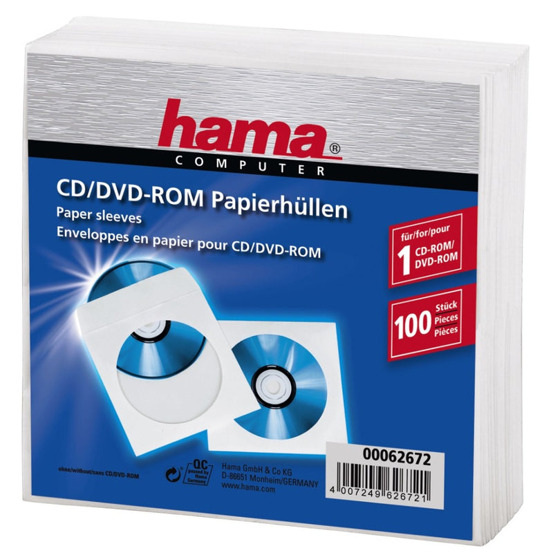 Afbeelding laden in galerijviewer, Hama cd dvd protection sleeves papier wit 100 stuks