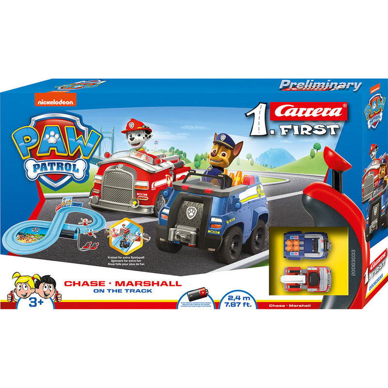 Afbeelding laden in galerijviewer, Carrera first paw patrol racebaan + 2 auto's en 2 controllers 240 cm