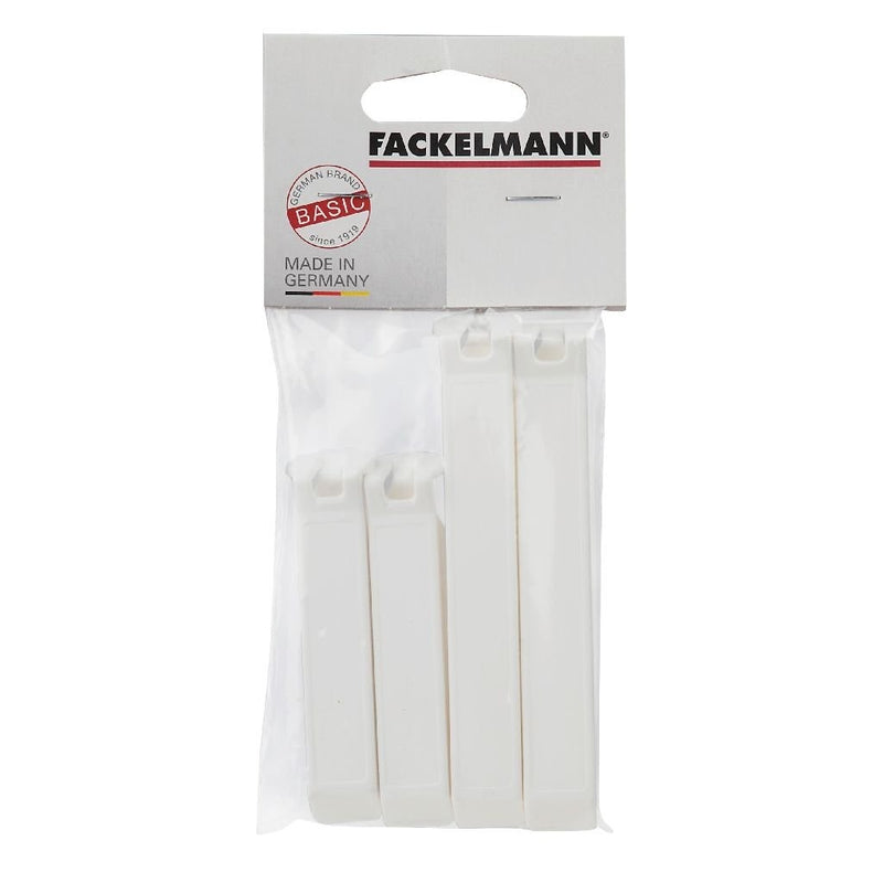 Afbeelding laden in galerijviewer, Fackelmann basic vershoudklem 11 en 8 cm wit 4 stuks