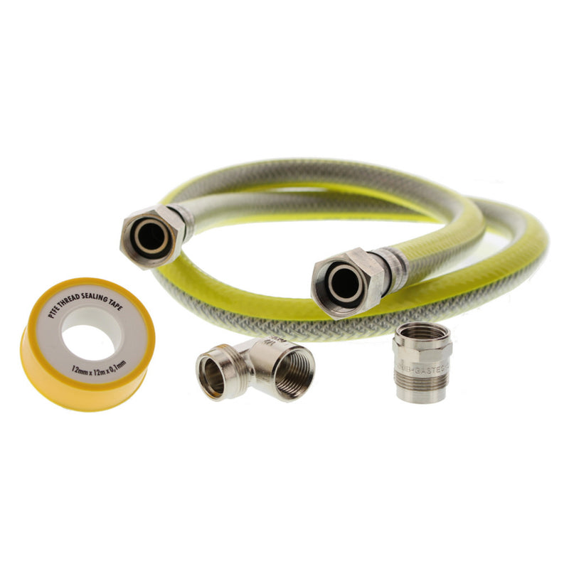 Afbeelding laden in galerijviewer, Scanpart gas aansluit set rvs-flexibele 125cm